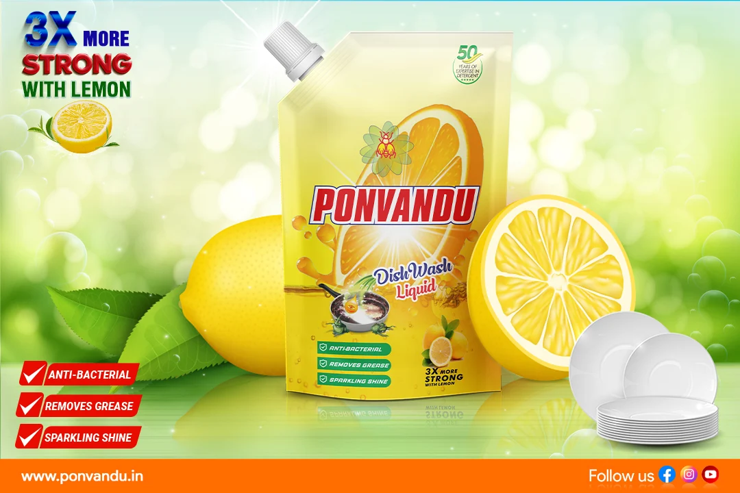 ponvandu dishwash liquid, ponvandu dishwash, ponvandu dishwash liquid, best dishwashing liquid, lemon sakthi,