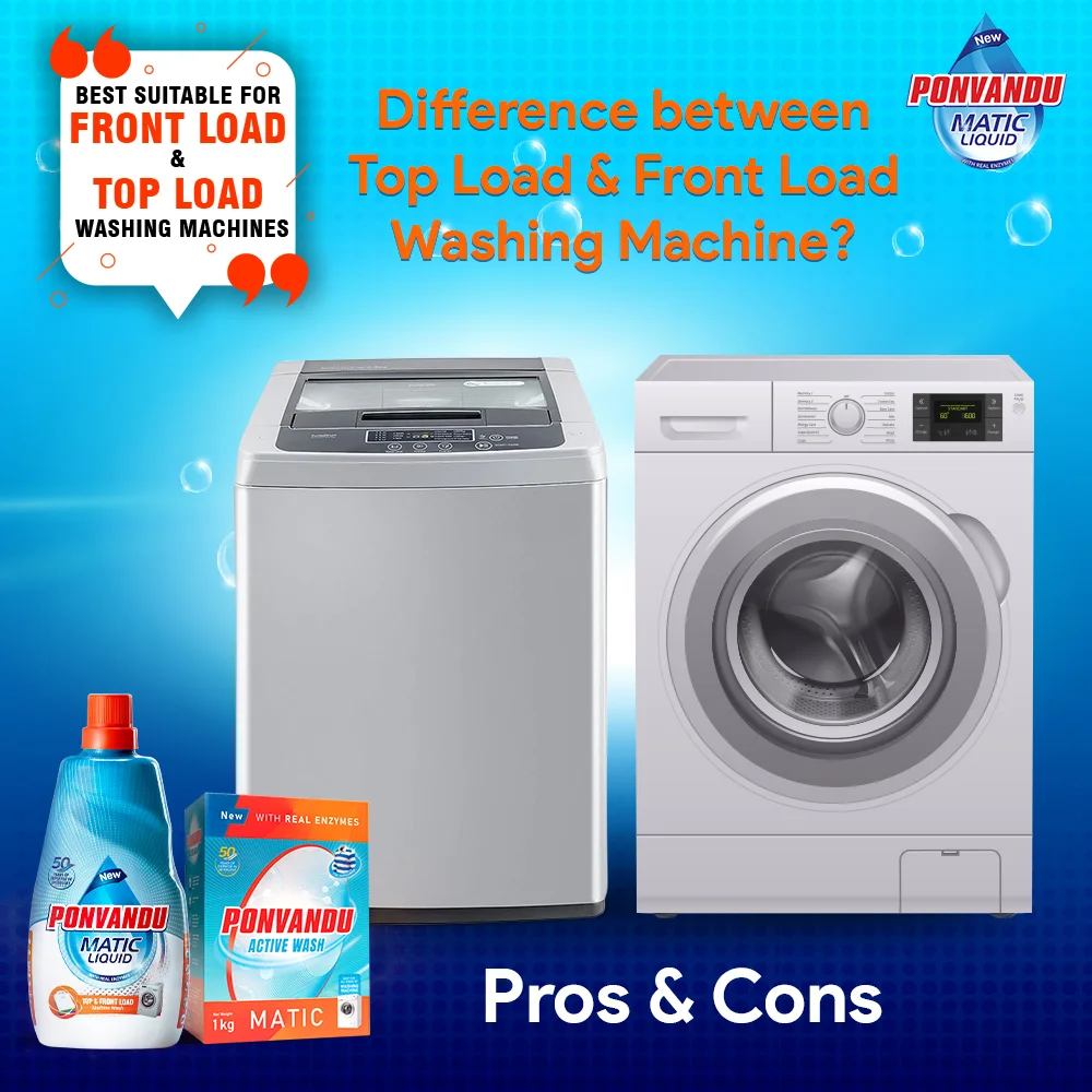 difference between top load & front load washing machine